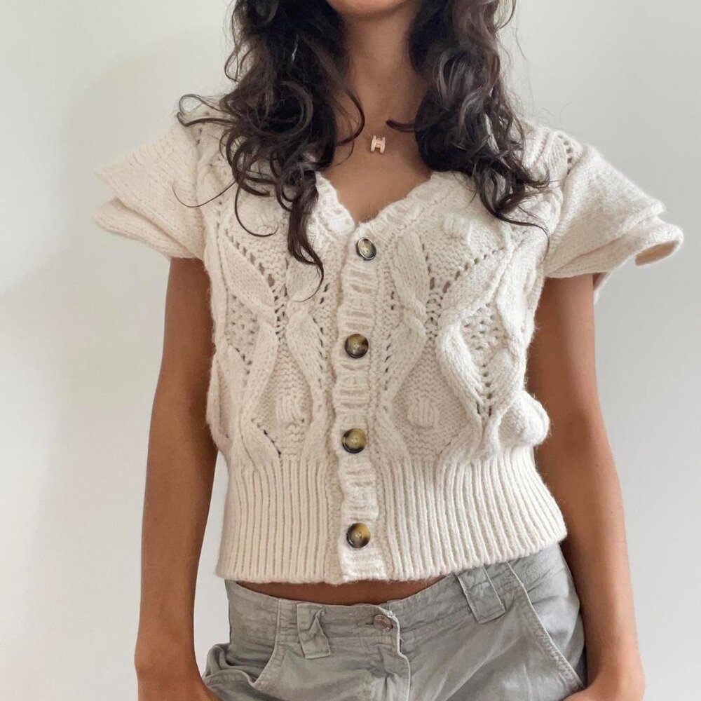 Zara Ruffled Knit Vest